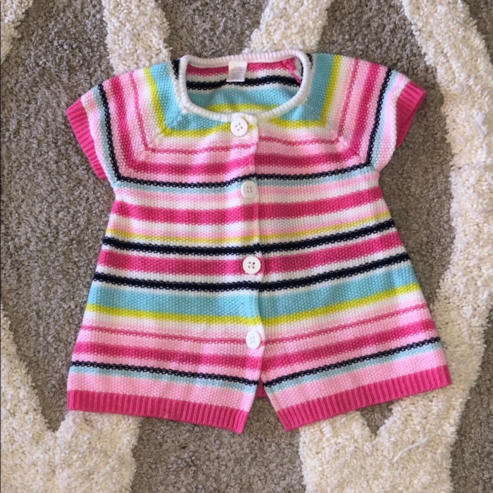 Girls pink knit cardigan size 18 months button up